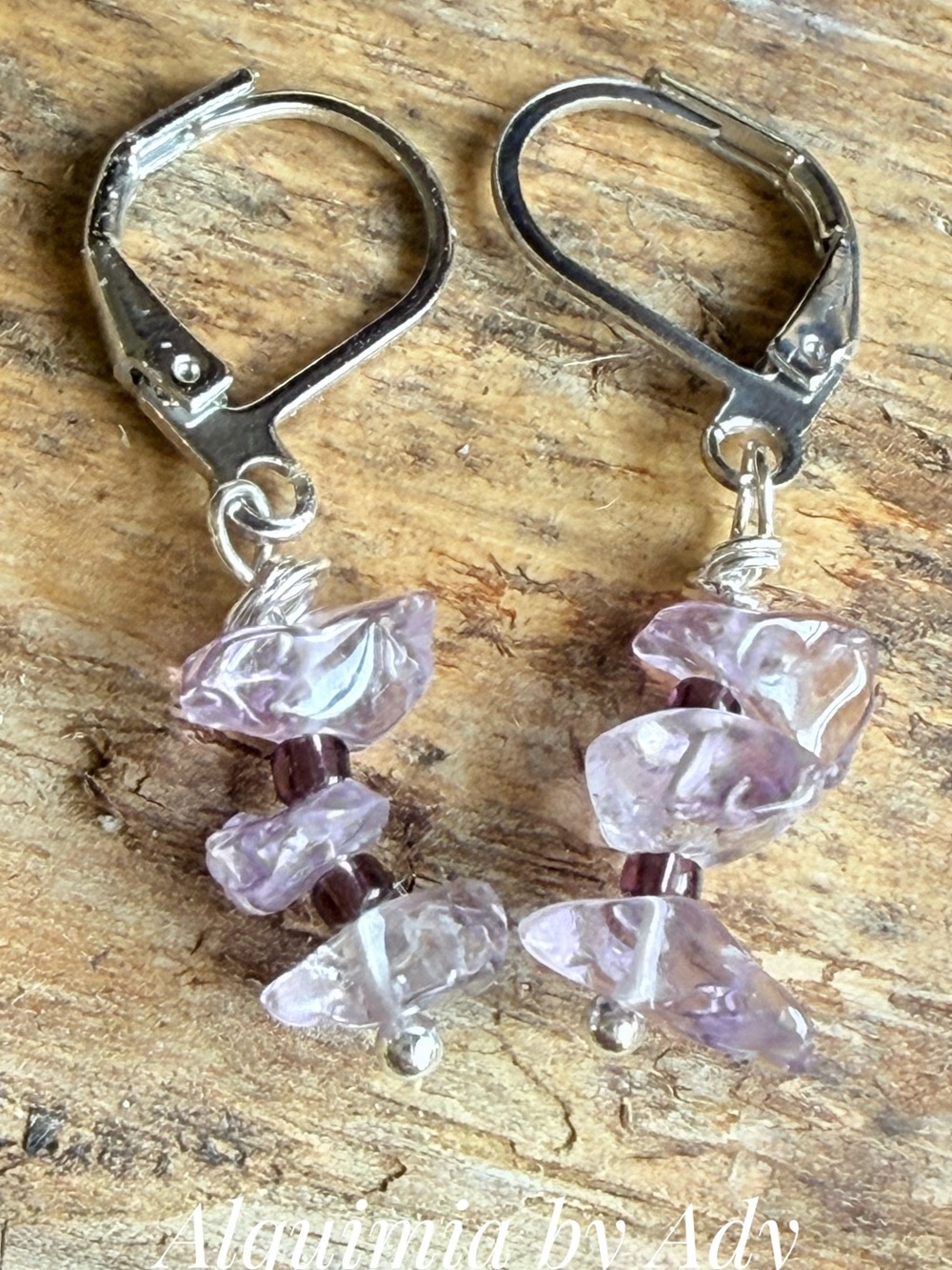 Alquimia Pale Lavender Chip Drop Earrings